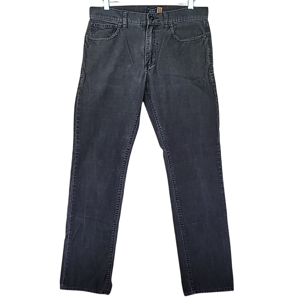 J.Crew 484 Slim Corduroy Pants Mens 32x30 Gray Excellent Fine Wale Trousers